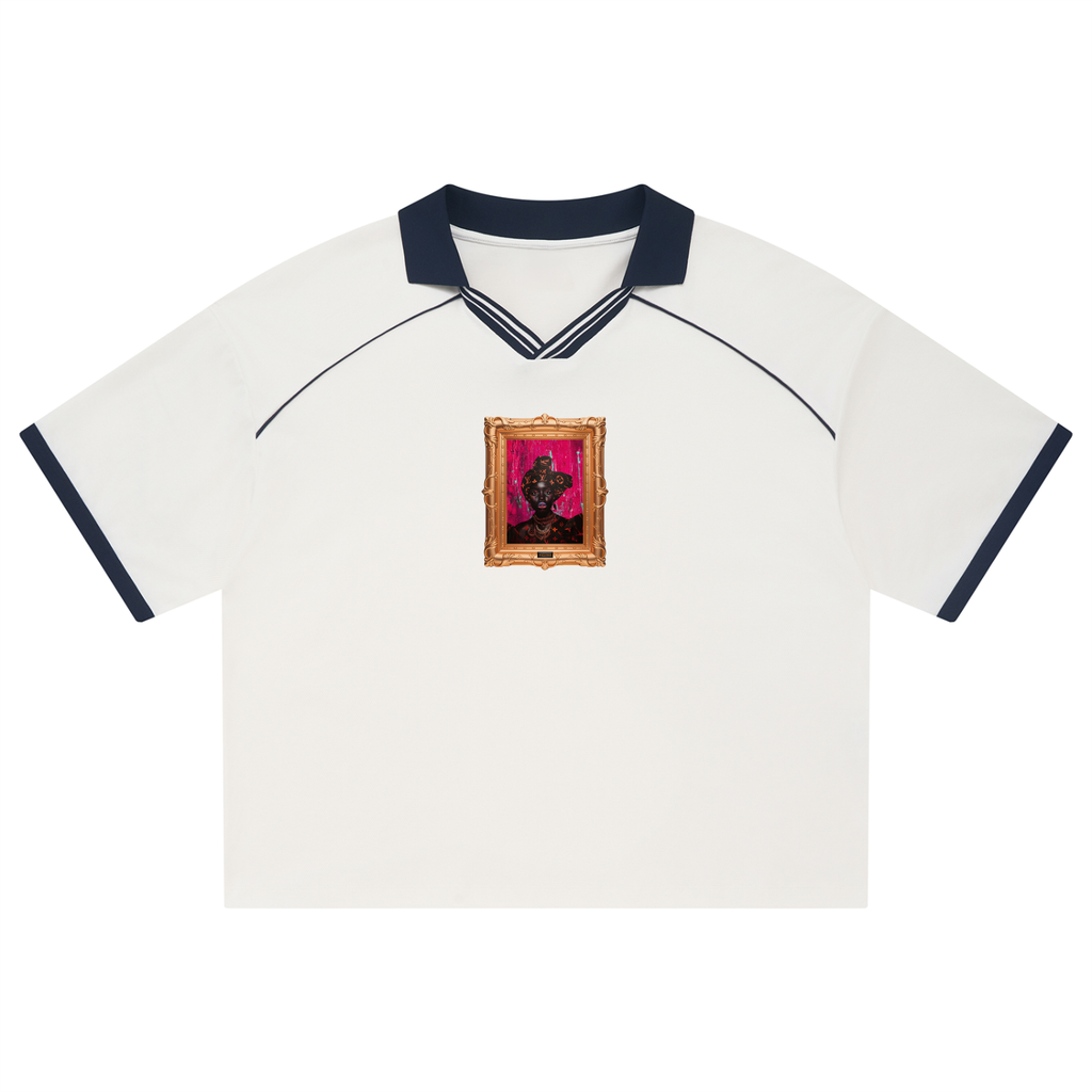 Unisex Collared Piping Boxy Soccer Jersey
