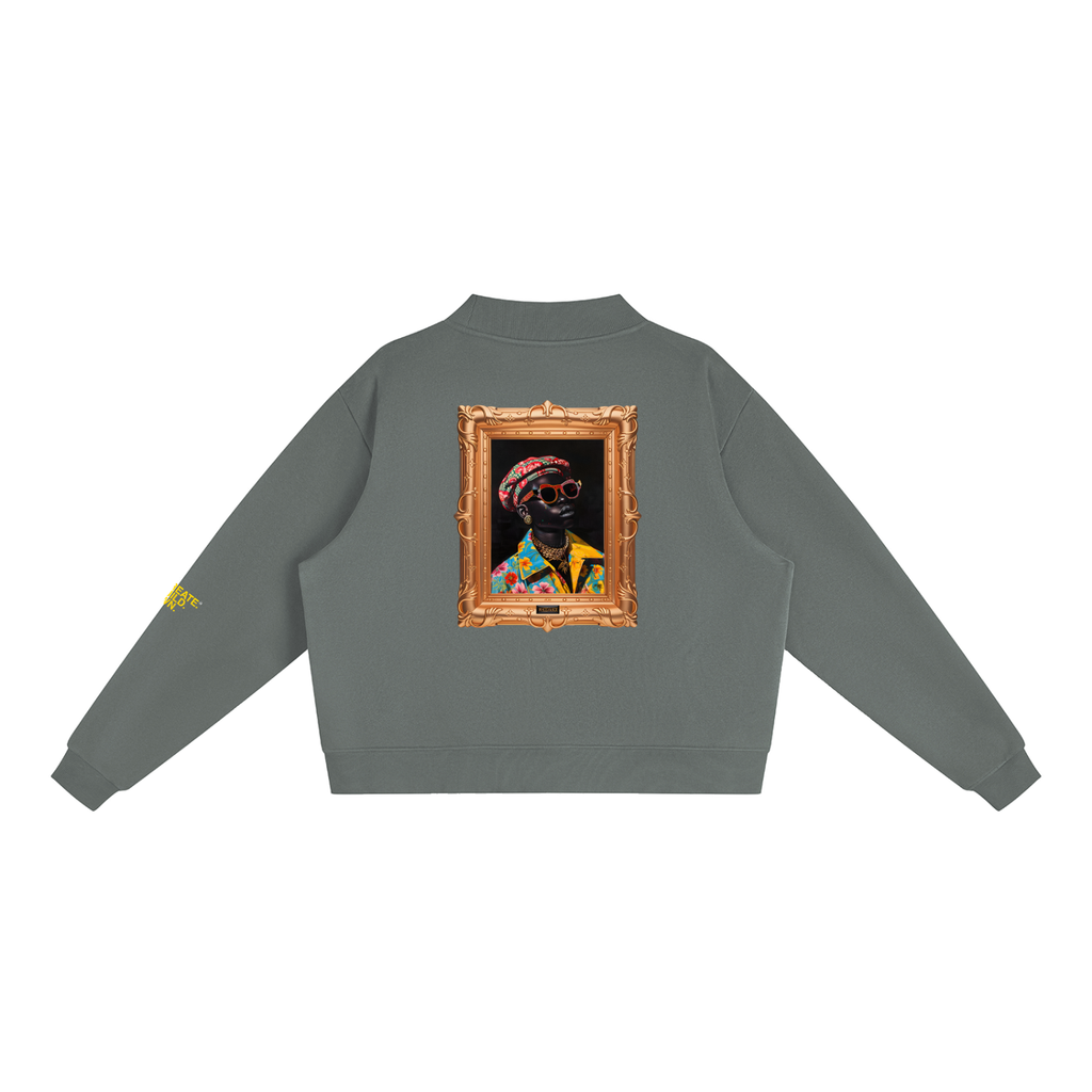 Essential Fleece Mock-Neck Crew Sweatshirt