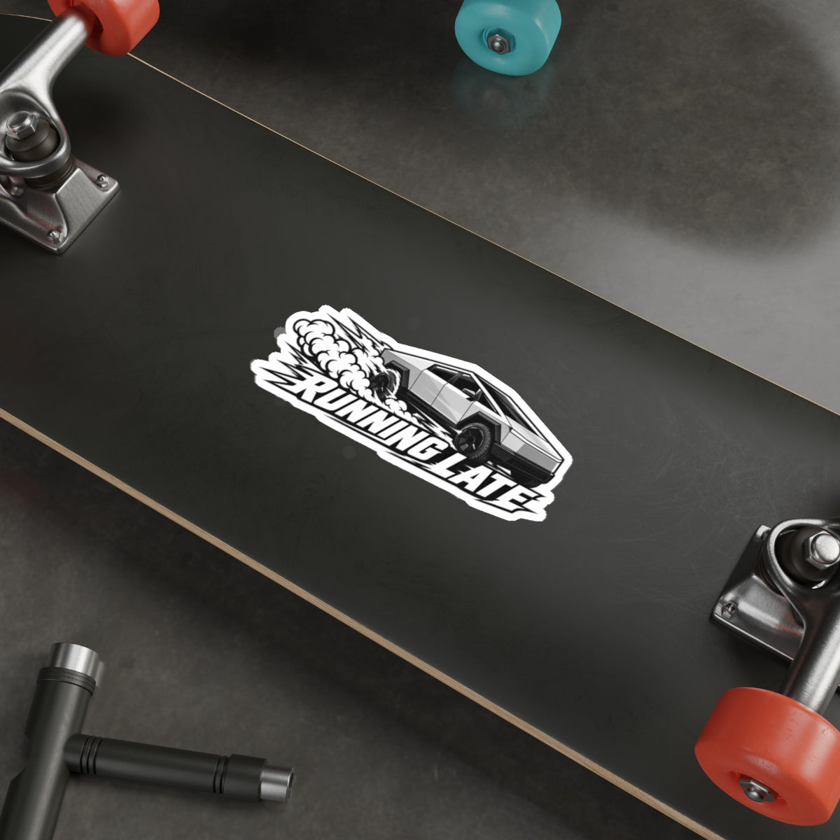 Running Late — Cybertruck Die-Cut Sticker