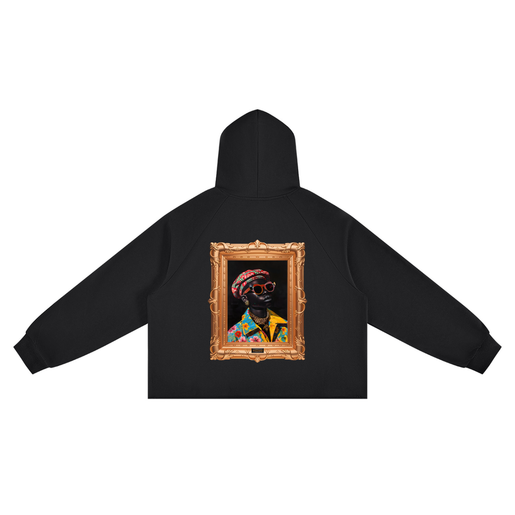 Vintage-Wash Raw-Edge Boxy Hoodie | AV Studio