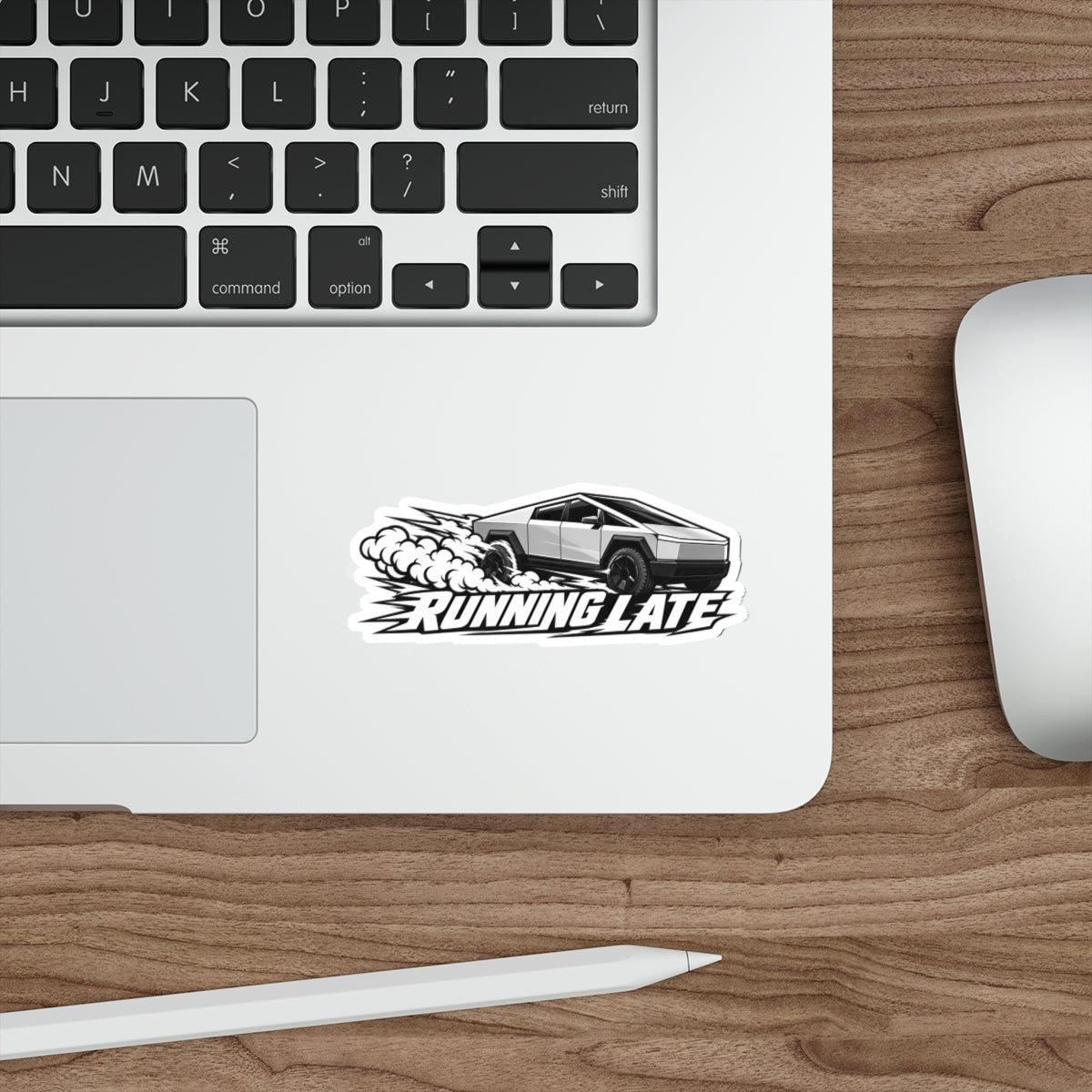 Running Late — Cybertruck Die-Cut Sticker