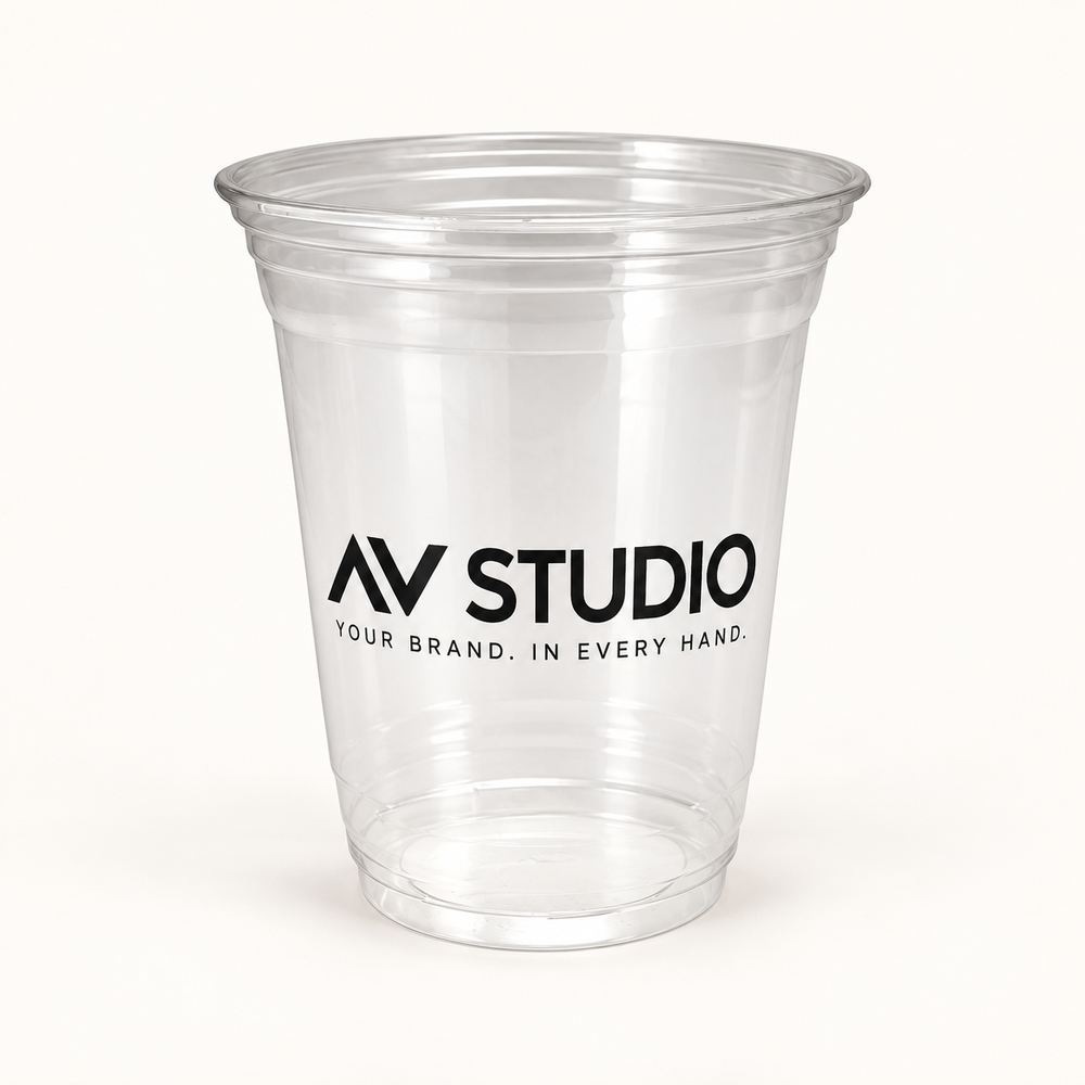 20 oz Soft-Sided Branded Printed Cups — representative AV Studio customization mockup