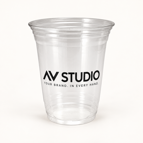 20 oz Soft-Sided Branded Printed Cups — representative AV Studio customization mockup