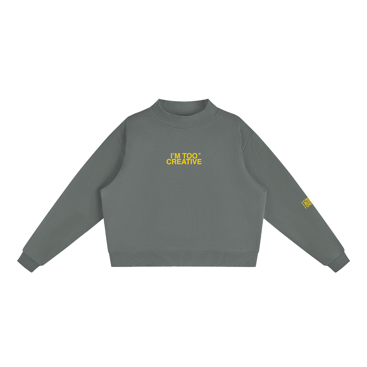 Essential Fleece Mock-Neck Crew Sweatshirt